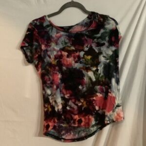 Simply Vera Vera Wang Multicolor Floral Short Sleeve Top